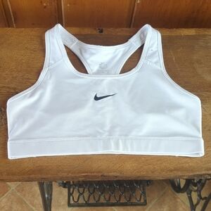 Nike White Racerback Sports Bra for Active Support